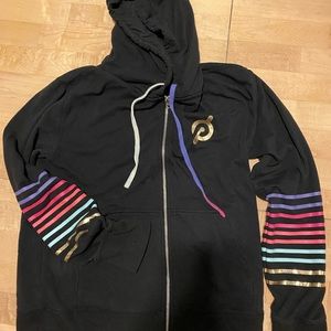 Peloton sweatshirt hoodie rainbow gold